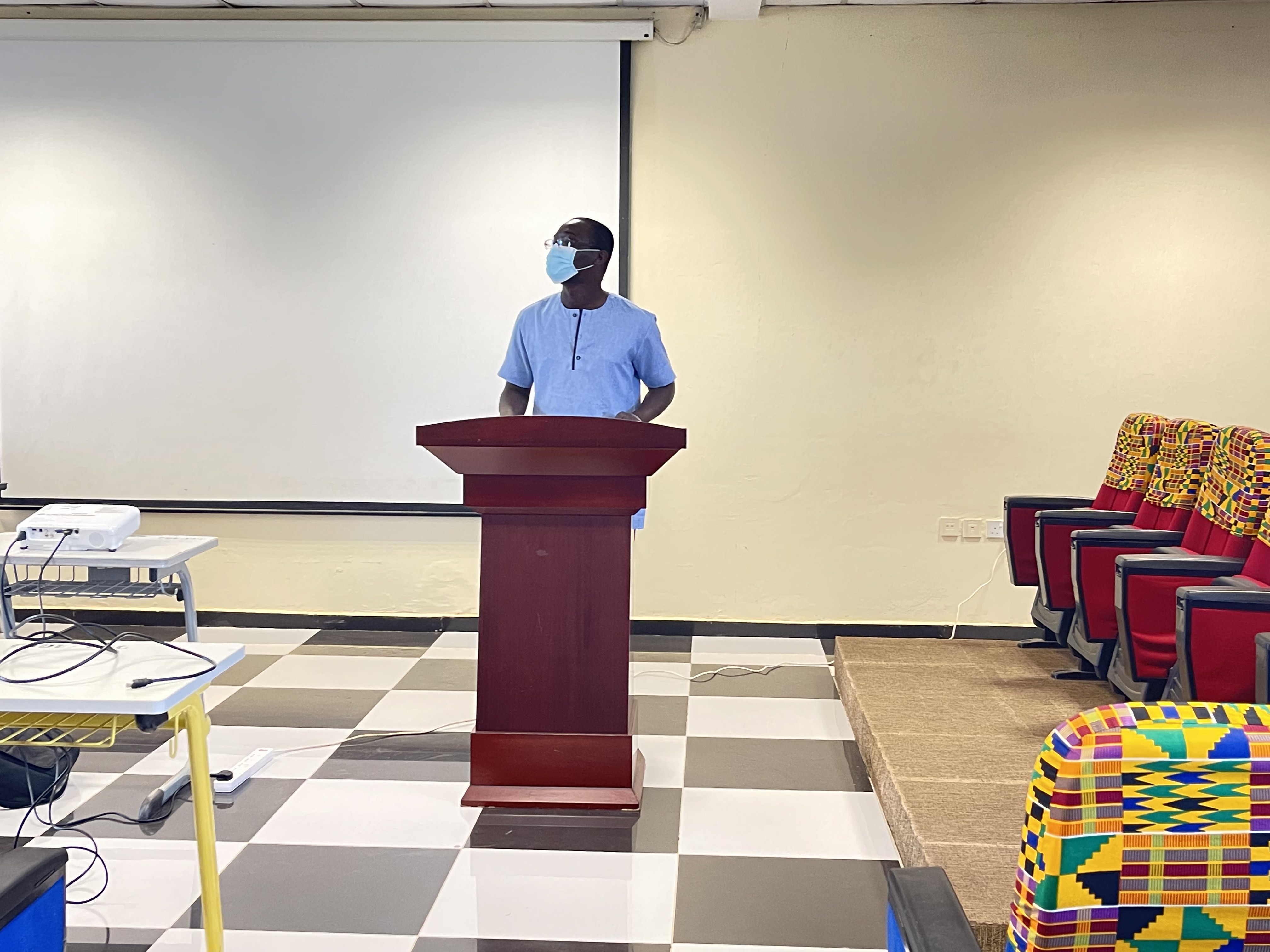 Dr Isaac Attah giving his presentation.