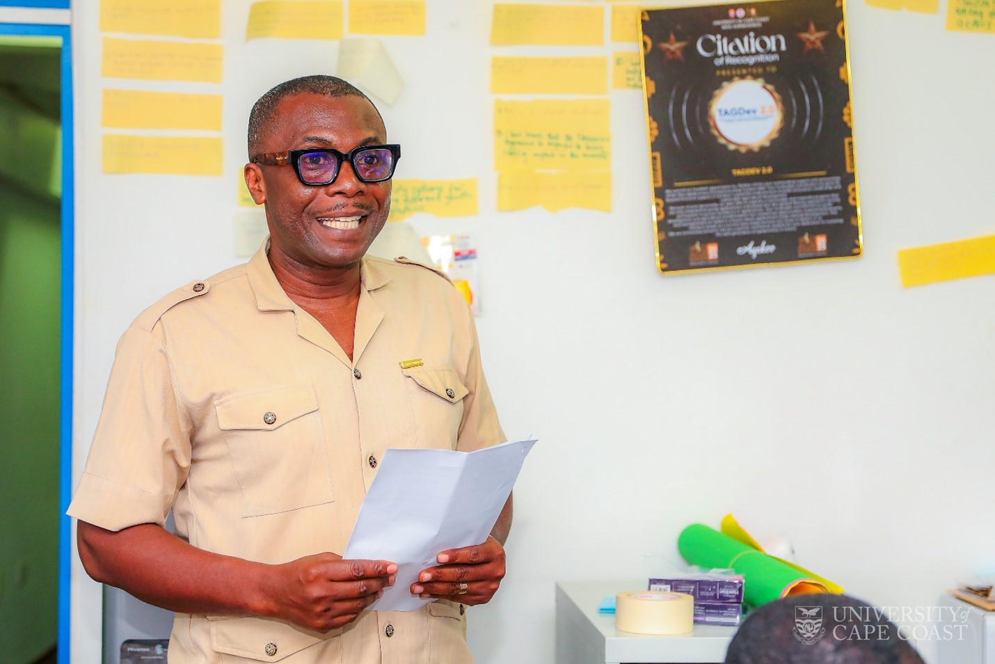 Director of Academic Affairs, Dr. Atta Yeboah-Sarpong, opening the workshop