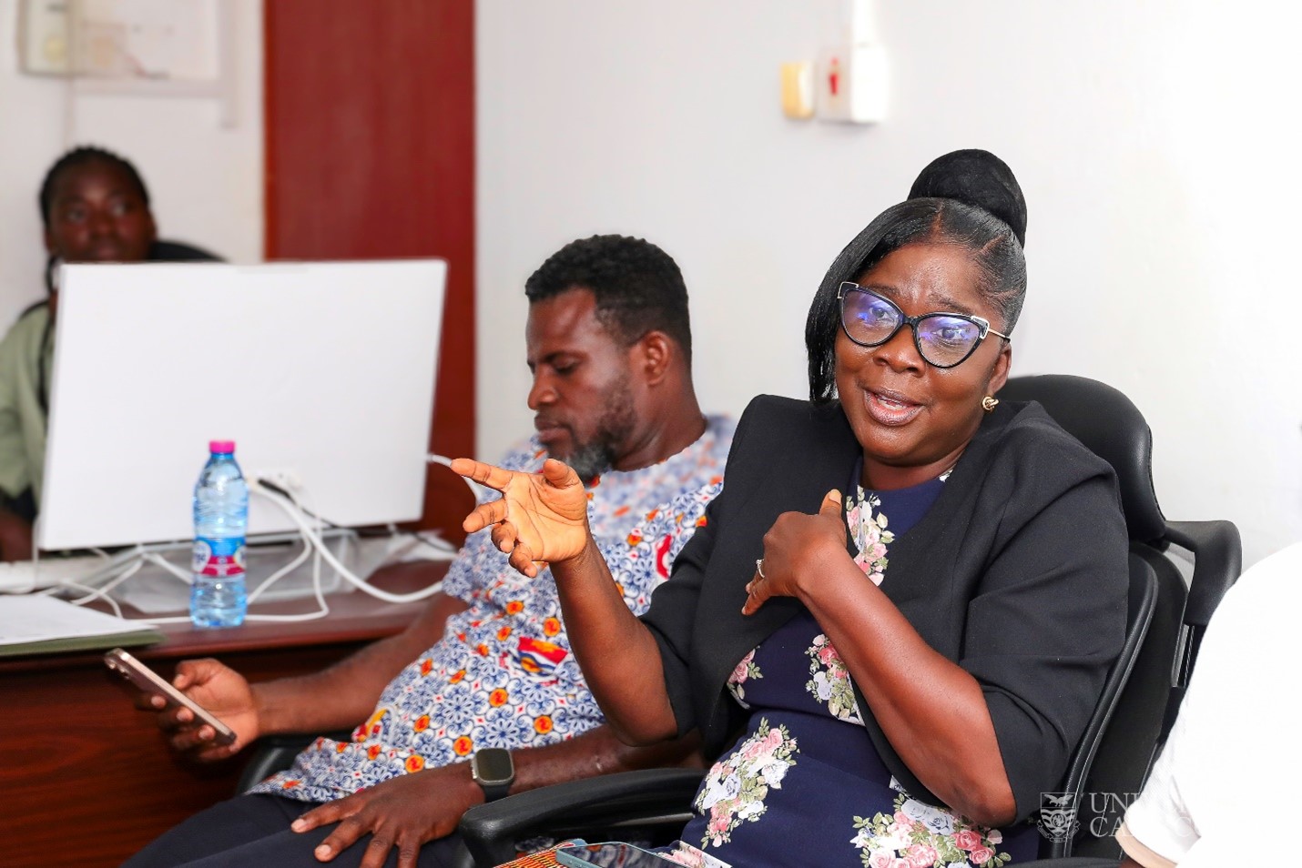 Immediate past Pro Vice-Chancellor of UCC, Prof. Rosemond Boohene, contributing to discussions during the workshop