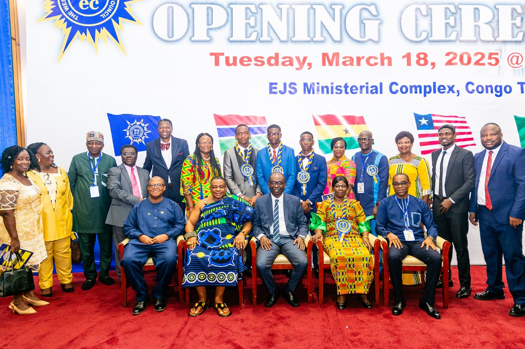 David Nii Commey Ankrah and other award winners with the Director General of the Ghana Education Service, Prof. Ernest Kofi Davis (seated-middle) and other dignitaries
