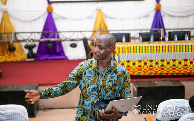 Mr. George Sabblah interacting with the student