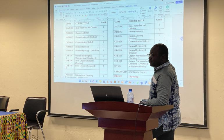 Dr Ernest Obese giving his presentation