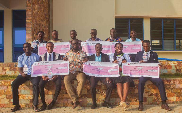 SoPPS awardees flagging their awards.