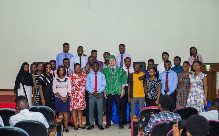 Group Picture of PSGH-UCC Executives and class rep with Professor Jon Wietholter