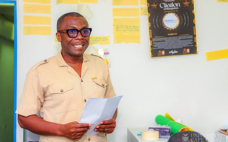 Director of Academic Affairs, Dr. Atta Yeboah-Sarpong, opening the workshop